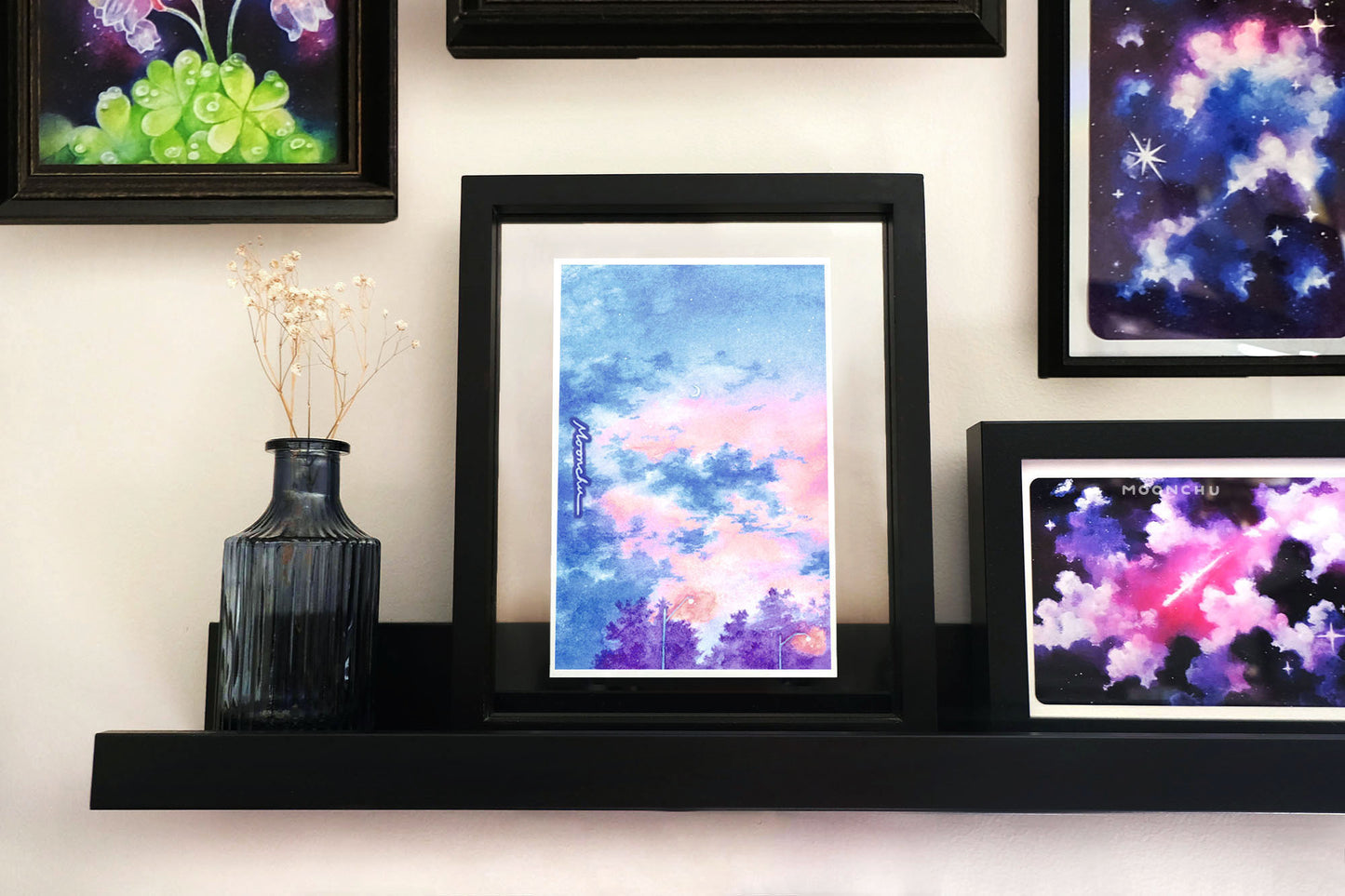 april skies sky art, watercolour art print