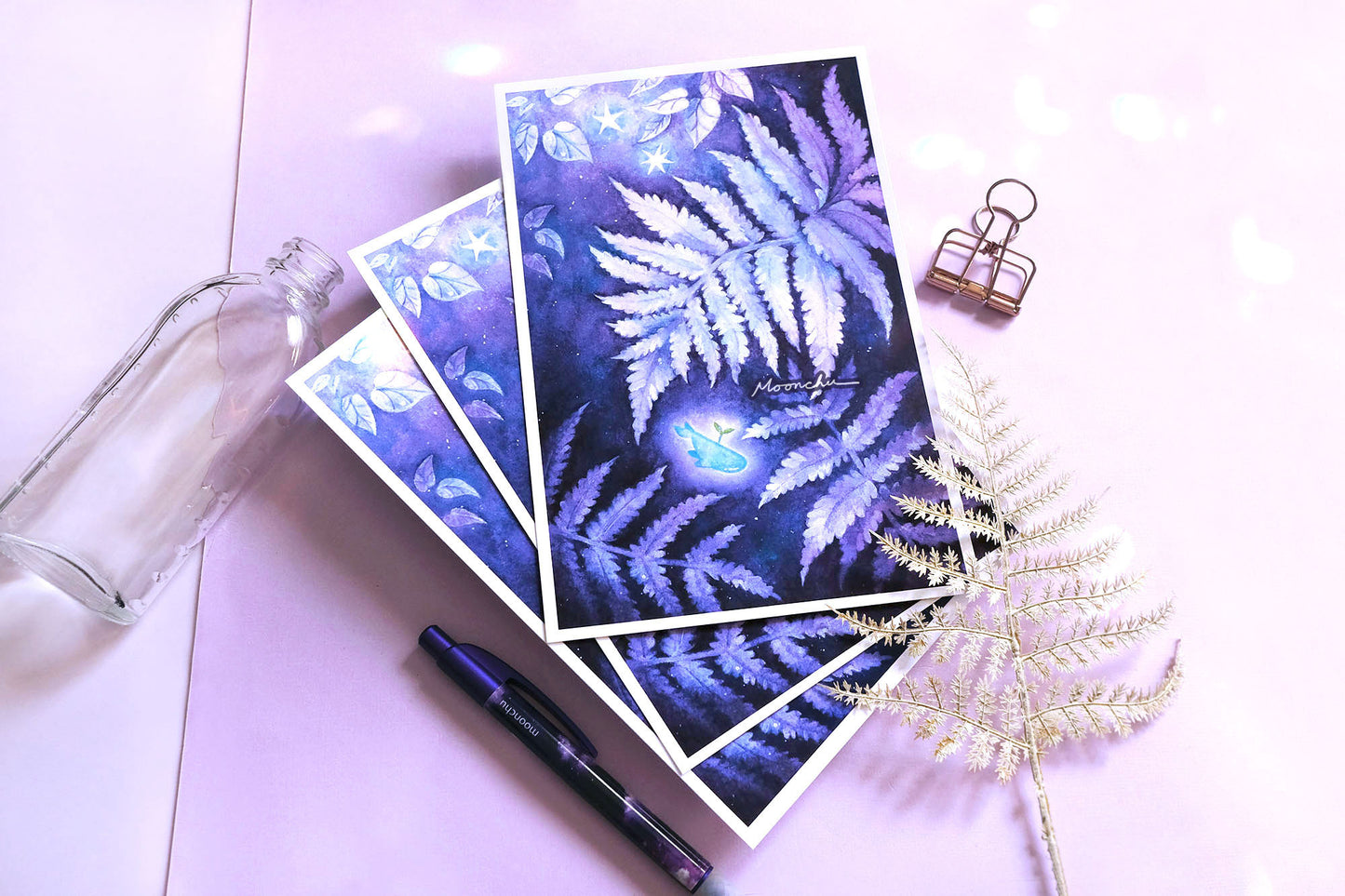 beneath the ferns fern art, mixed media art print