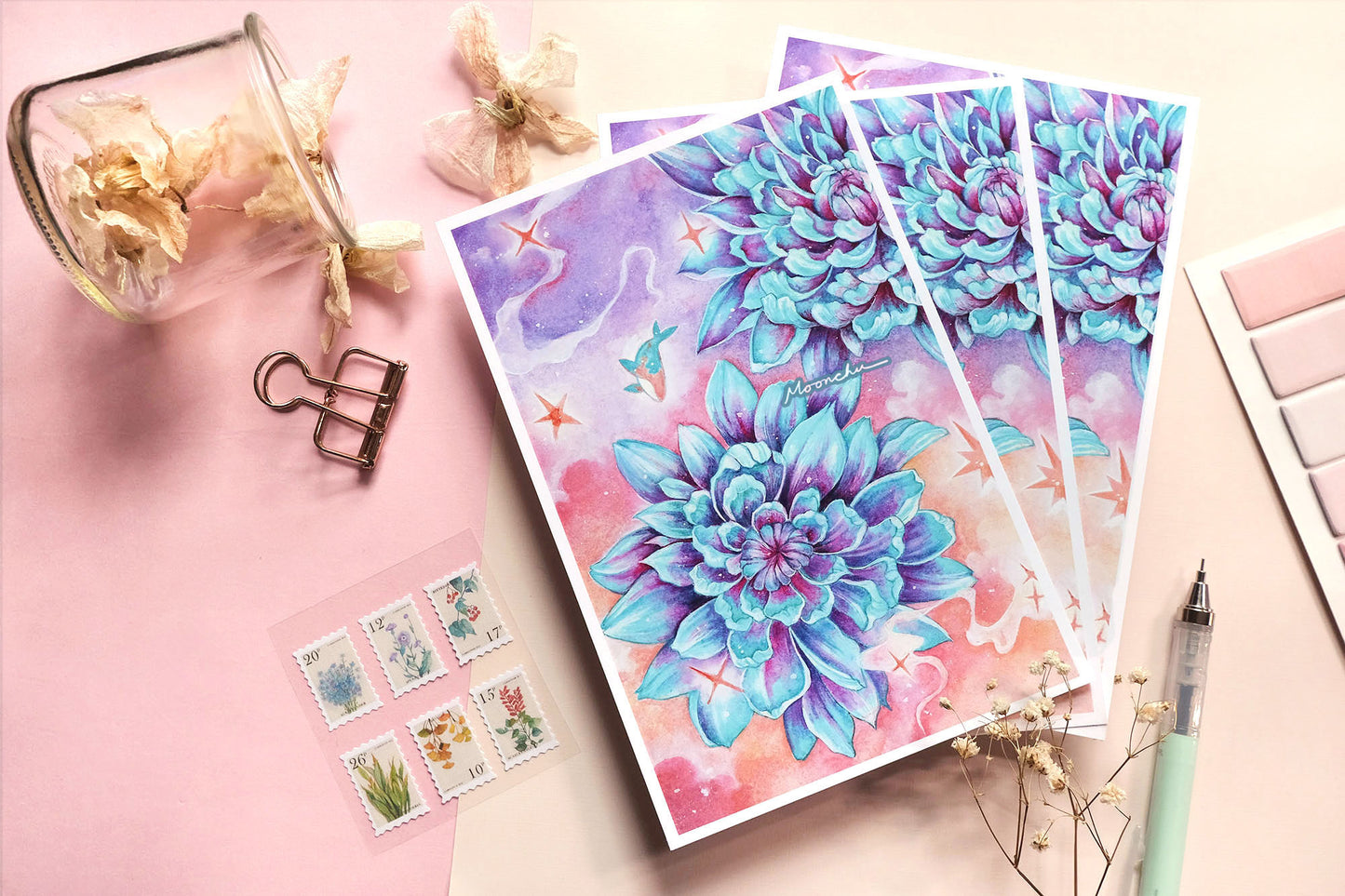 considering chrysanthemums flower art, mixed media art print