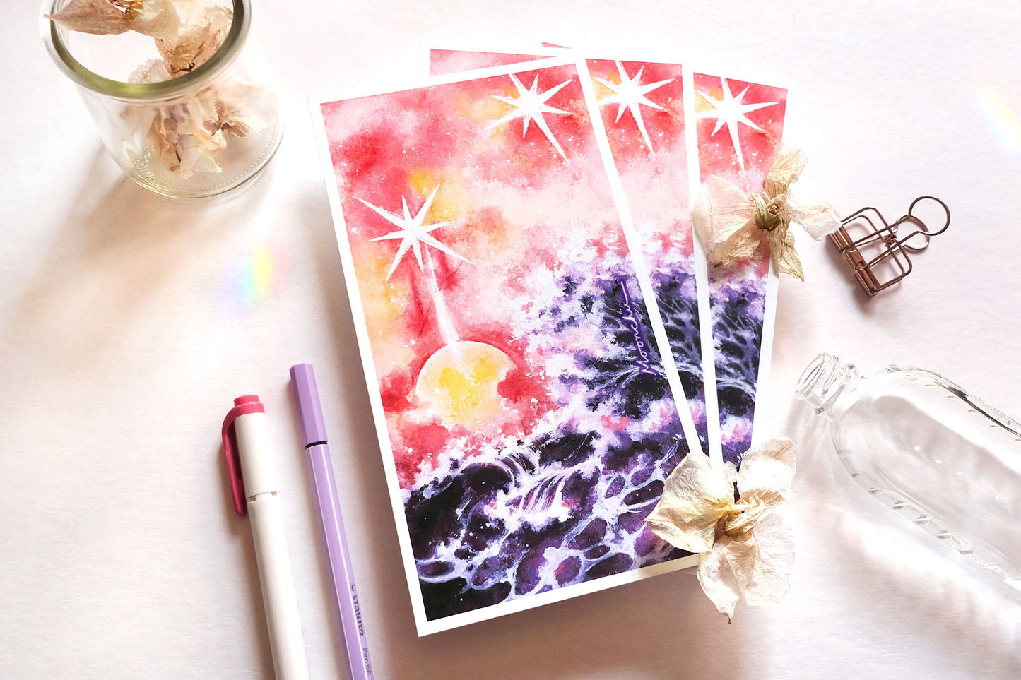 flare sun art, watercolour art print