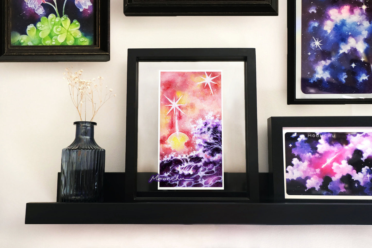 flare sun art, watercolour art print