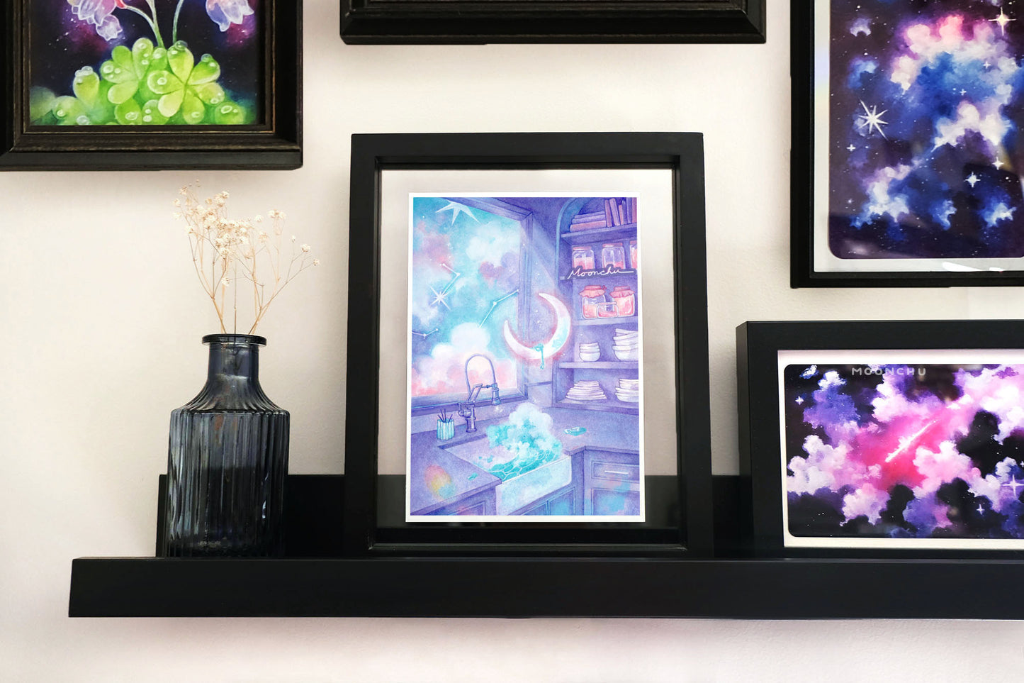 gossamer memory surreal kitchen art, A5 watercolour art print