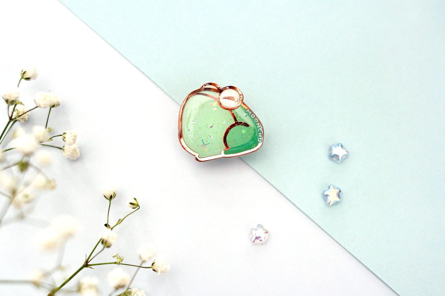 hot springs frog enamel pin, frog pin