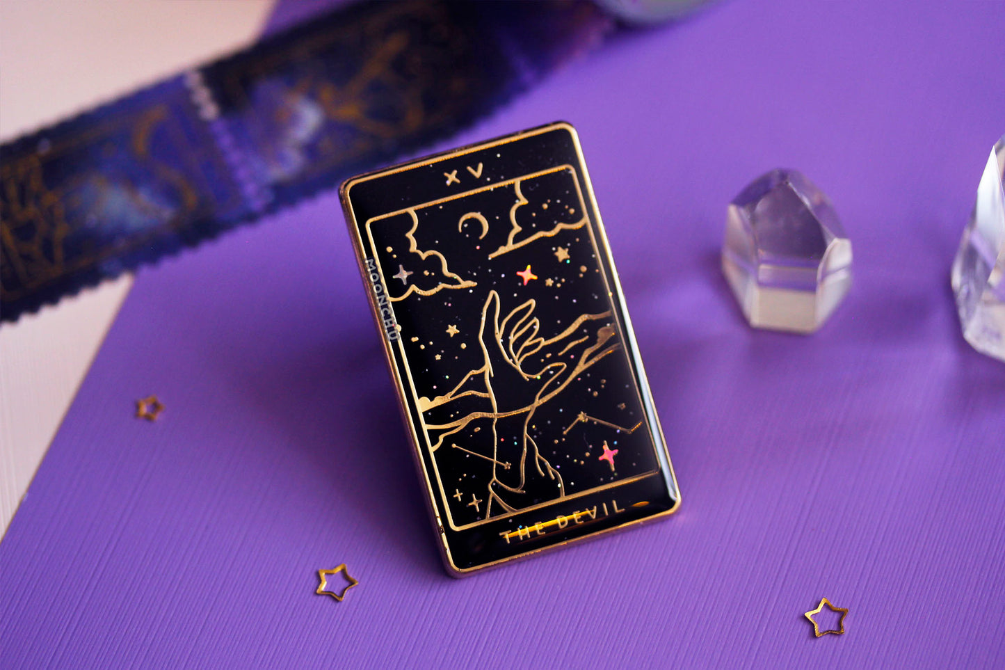 XV. devil tarot enamel pin