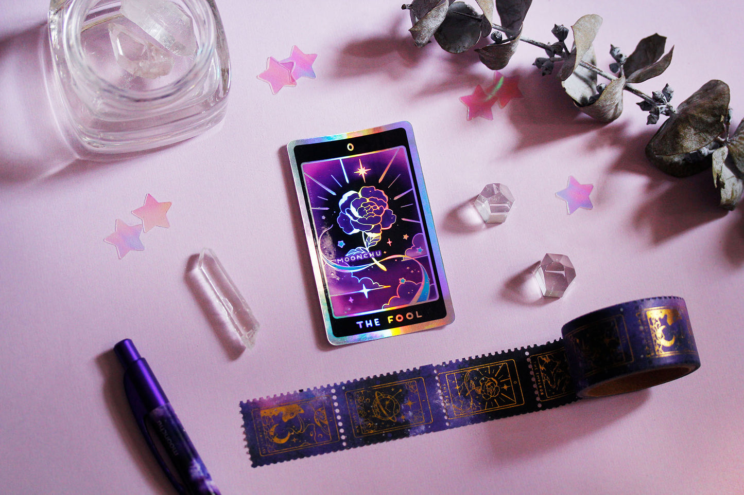 nebulous tarot stickers pt.I holographic die cut vinyl sticker