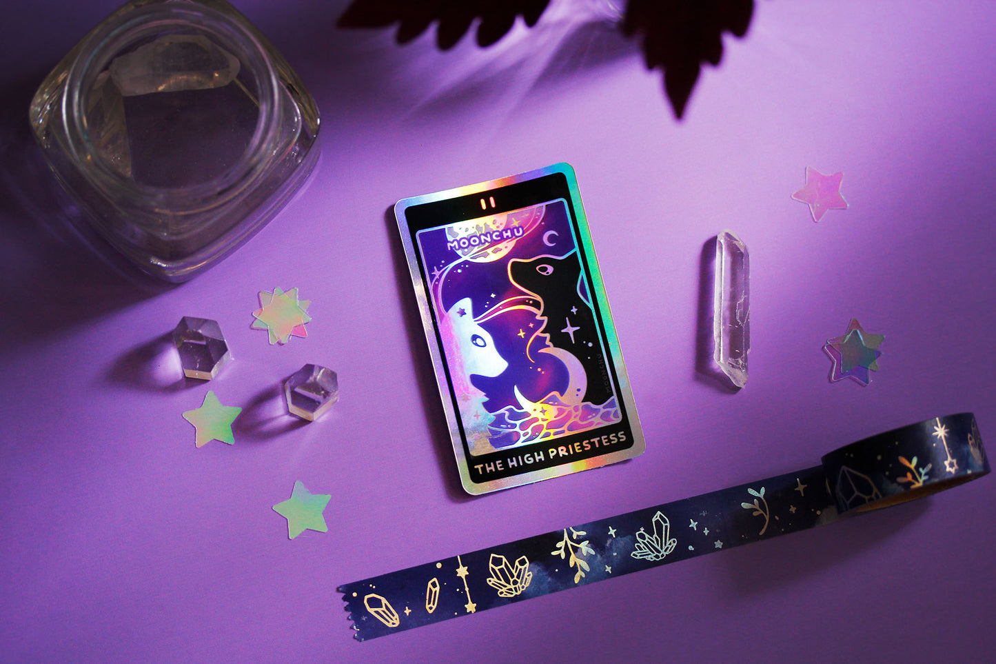 nebulous tarot stickers pt.I holographic die cut vinyl sticker