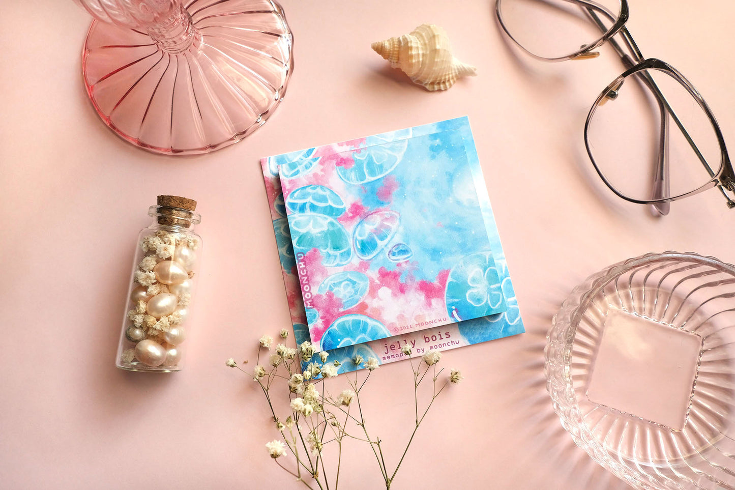 jelly bois memopad, jellyfish notepad, jellyfish stationery
