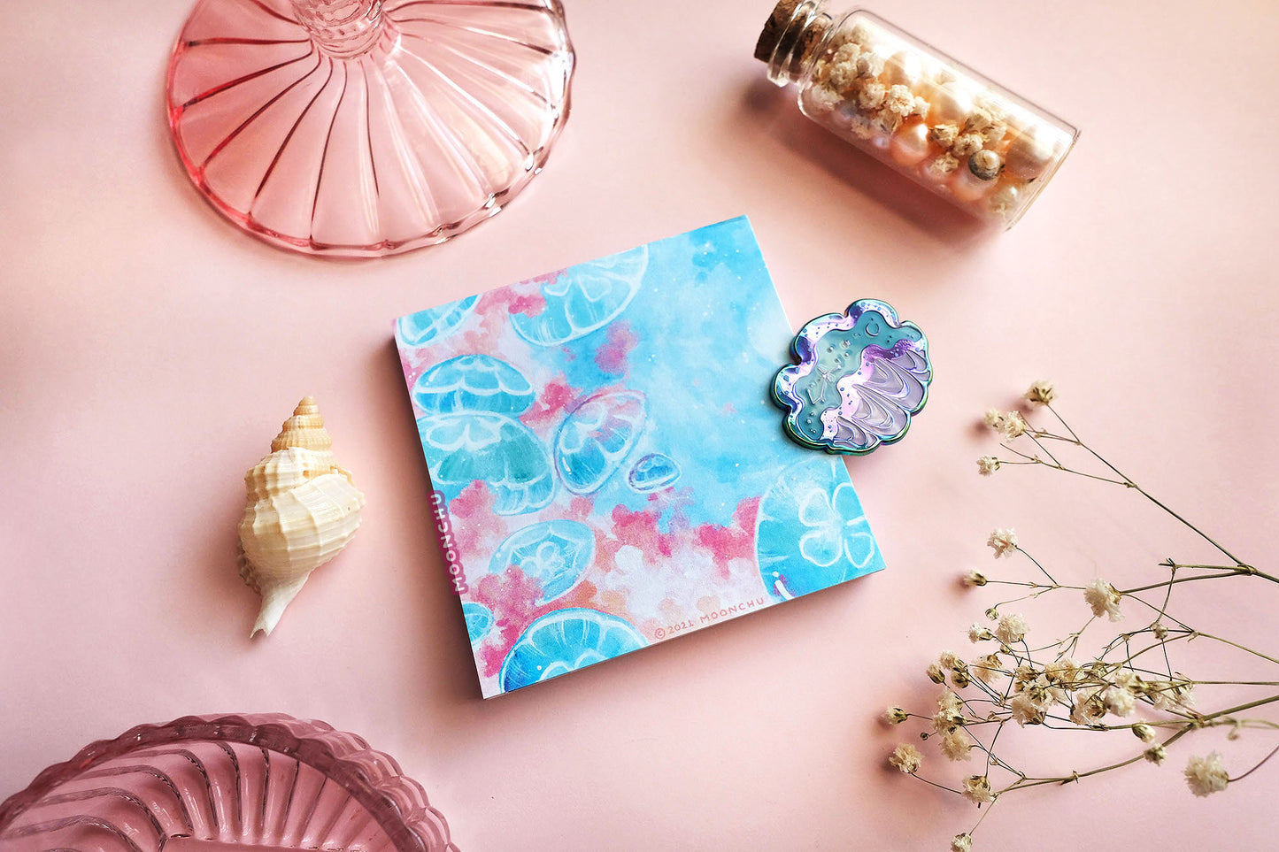 jelly bois memopad, jellyfish notepad, jellyfish stationery