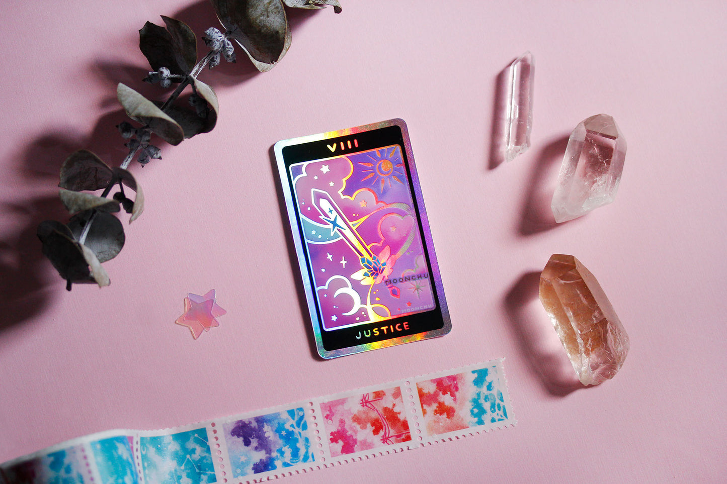 nebulous tarot stickers pt.I holographic die cut vinyl sticker