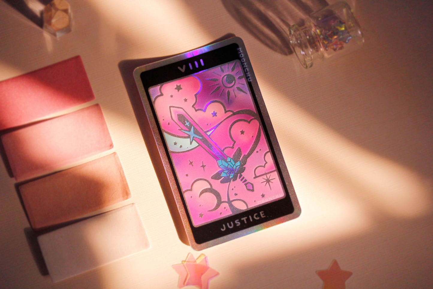nebulous tarot stickers pt.I holographic die cut vinyl sticker