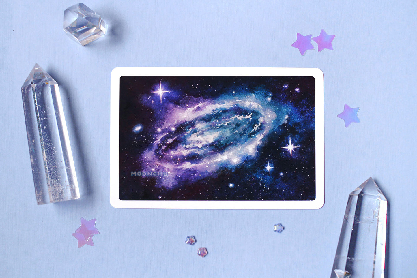 handheld galaxy watercolour art print