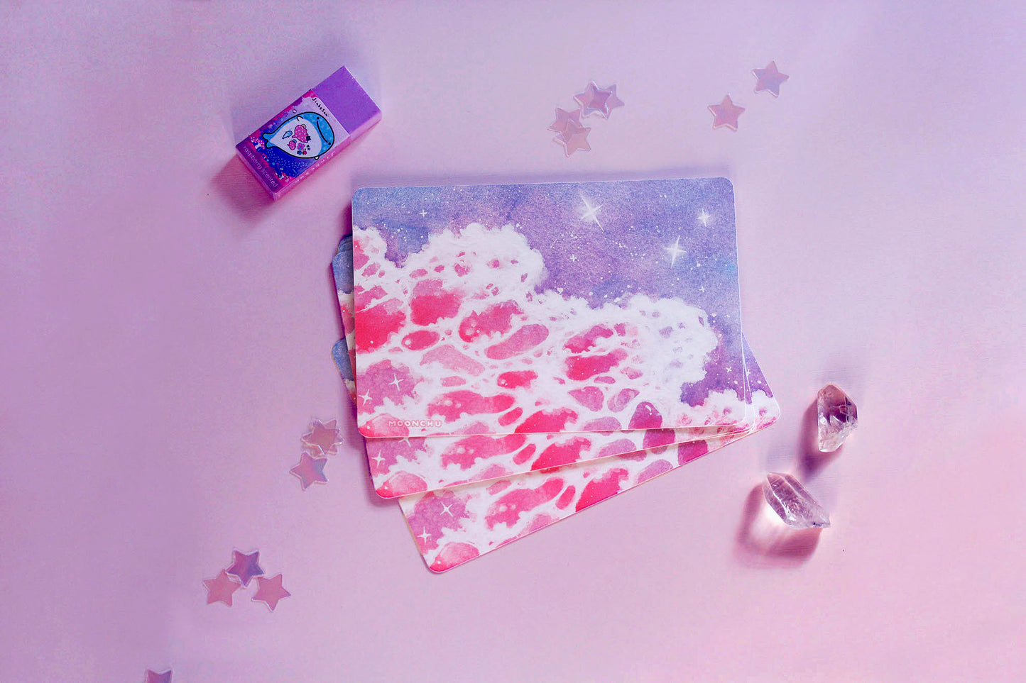 blushing shore pink ocean art, watercolour art print