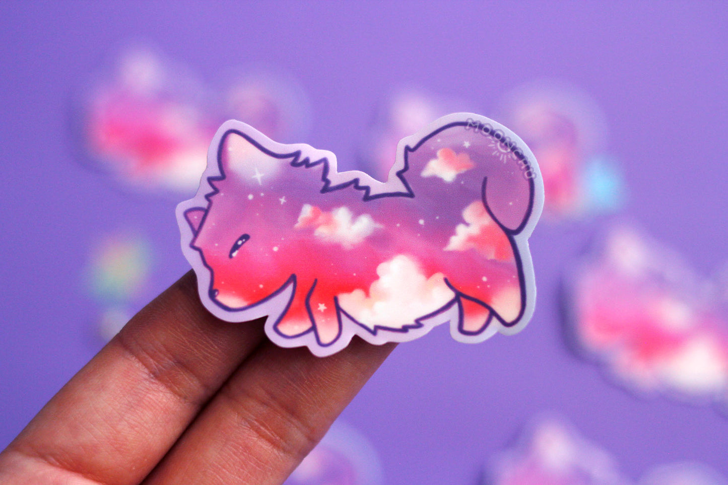 sleepy puppy sticker, vinyl die cut sticker