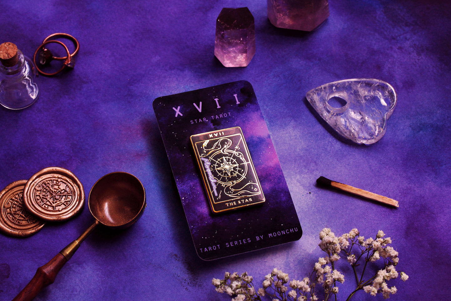 XVII. star tarot enamel pin