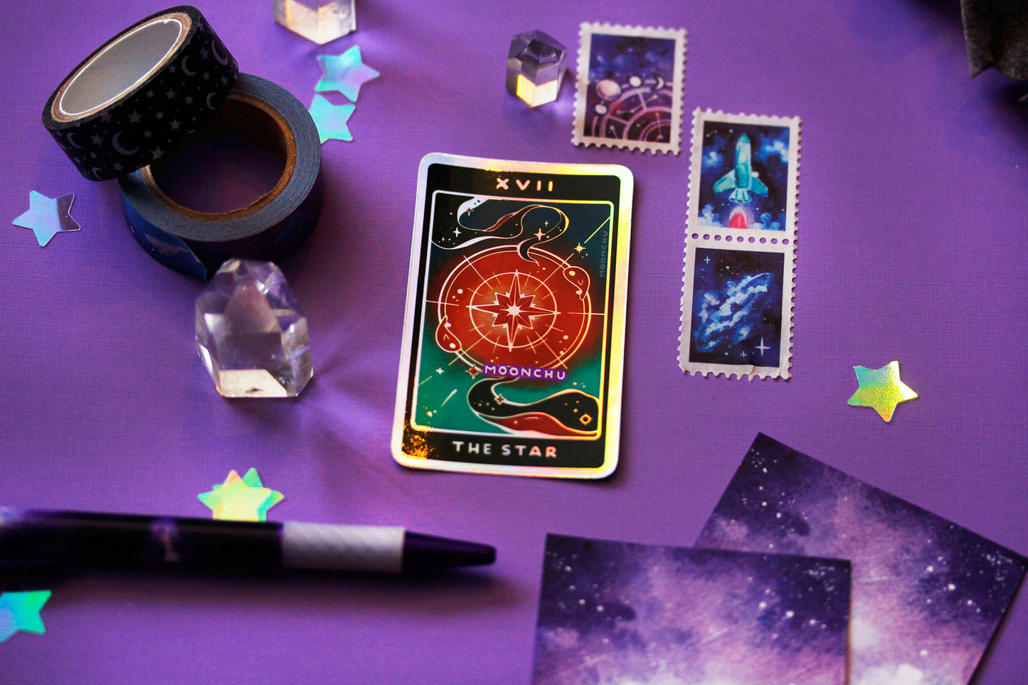 nebulous tarot stickers pt.III holographic die cut vinyl sticker