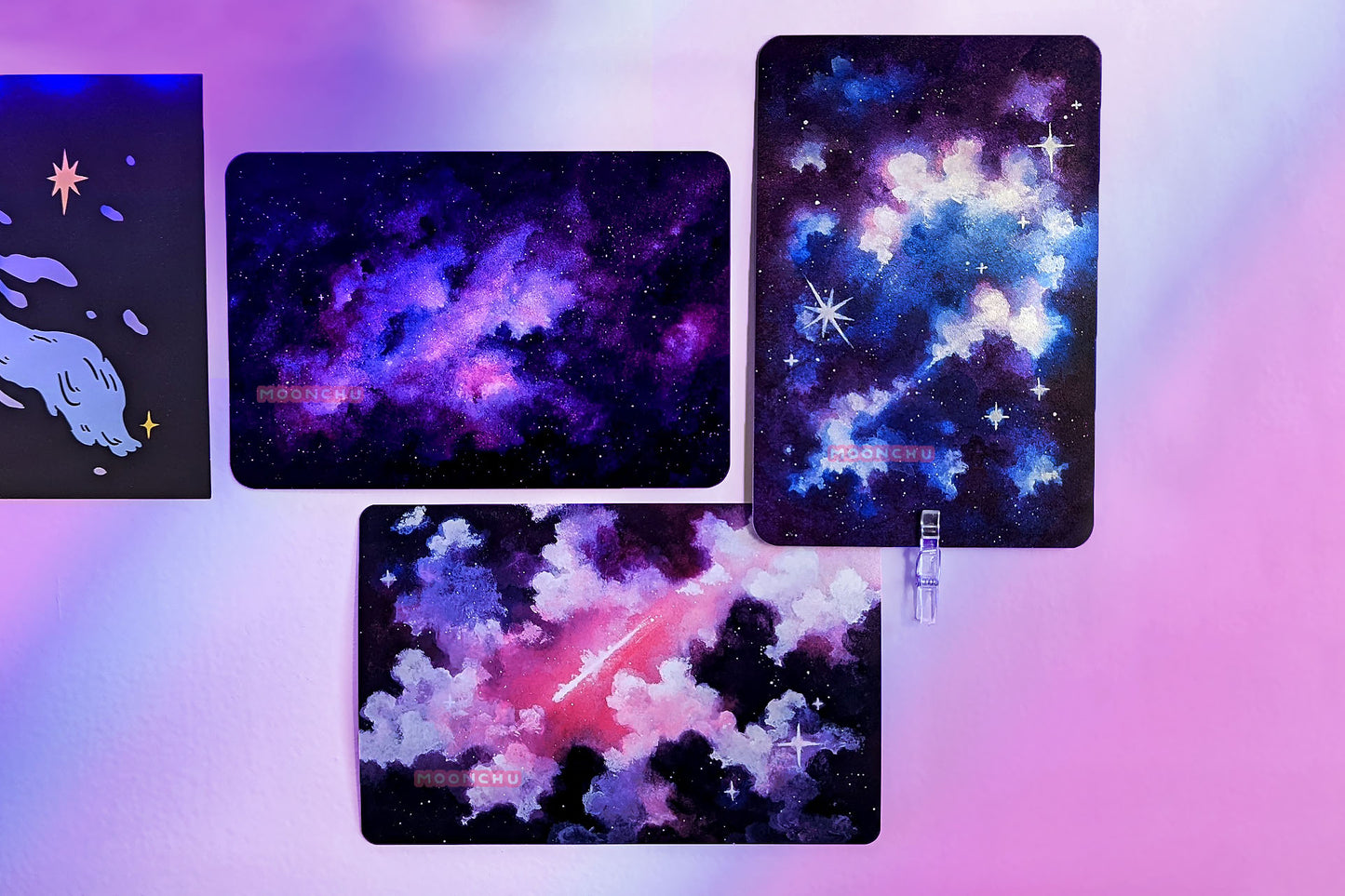 violet nebula art, galaxy art, watercolour art print