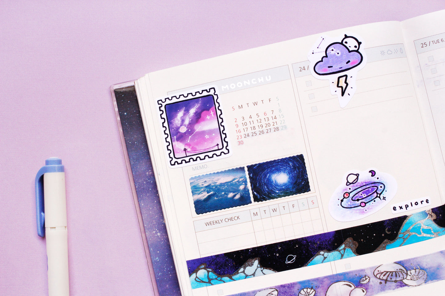 uchuujin friends alien sticker sheet, space friends sticker sheet, kiss cut