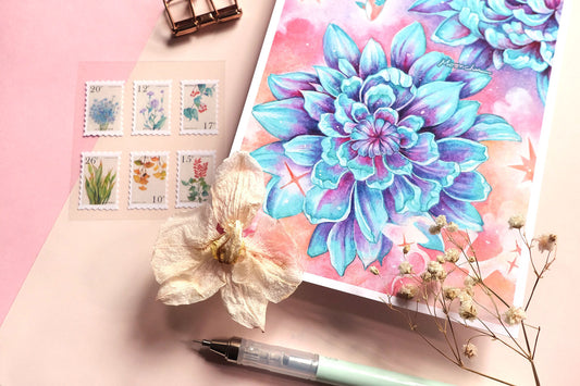 considering chrysanthemums flower art, mixed media art print