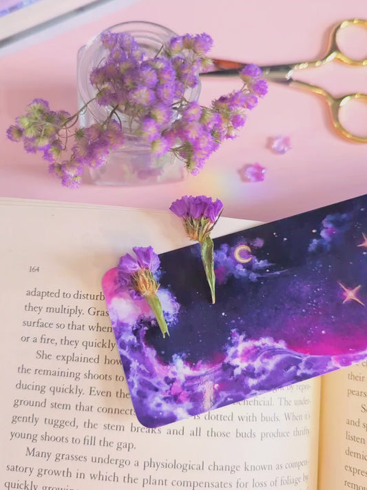 amethyst wave bookmark, original art bookmark