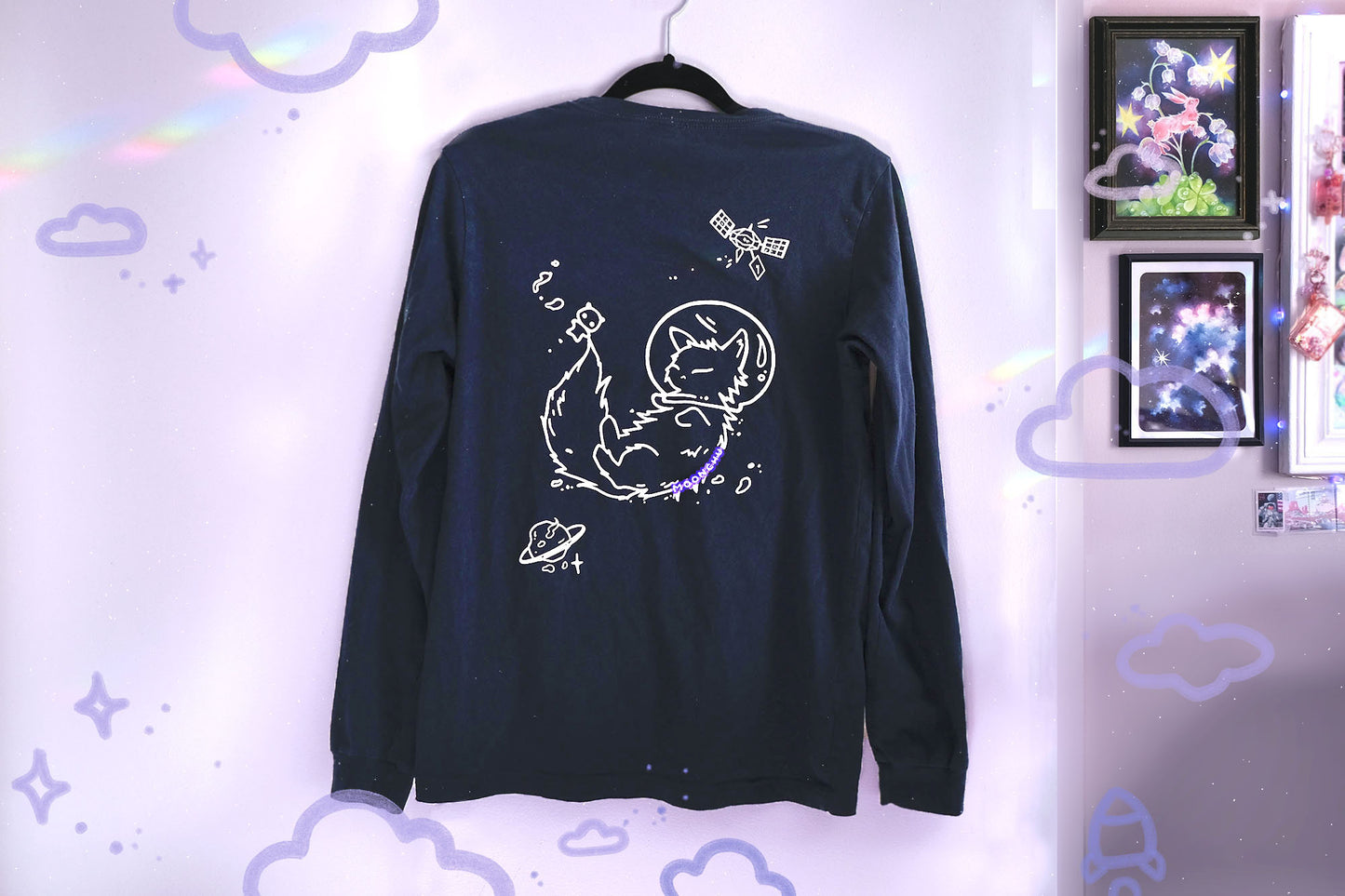 moonchu original space cat long sleeve shirt S-XXL