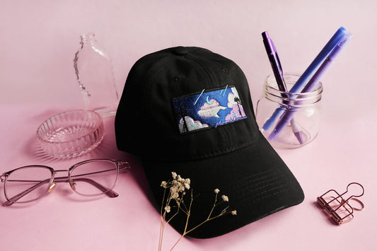 whale wanderer dad hat, whale hat, whale six panel hat