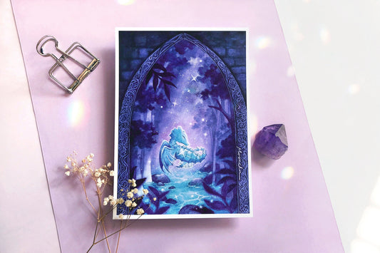 year of the dragon art, A5 watercolour art print