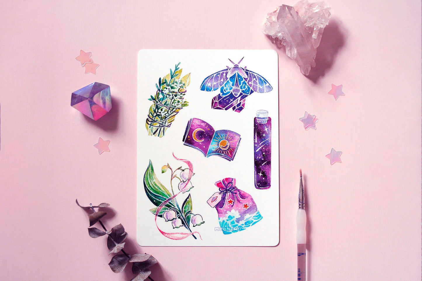 star-dusted collectibles watercolour art print