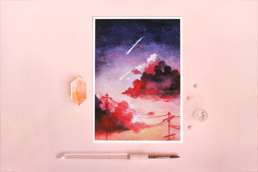 until i see you again, dark cloud art, A5 watercolour art print
