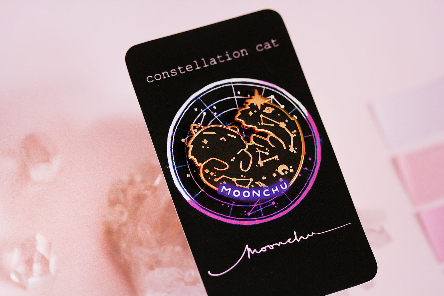 constellation cat enamel pin