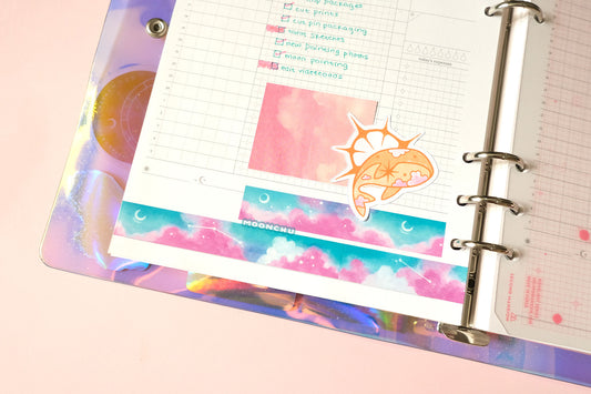 cotton candy clouds washi tape, pastel cloud washi tape, original artist tape