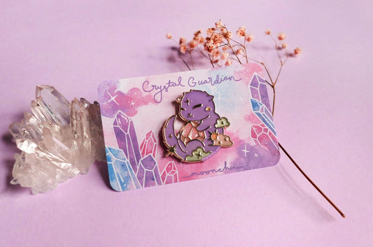 crystal guardian sea otter enamel pin, space otter pin