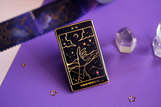 XV. devil tarot enamel pin