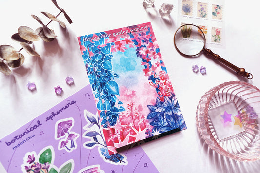 through the garden window botanical memopad, plant notepad
