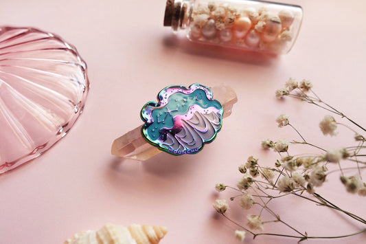 gigas giant clam enamel pin, clam pin, mermaid pin