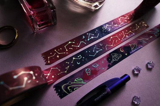 glimmering sky foil washi tape v2, constellation washi tape