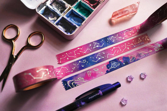 glimmering sky foil washi tape v2, constellation washi tape