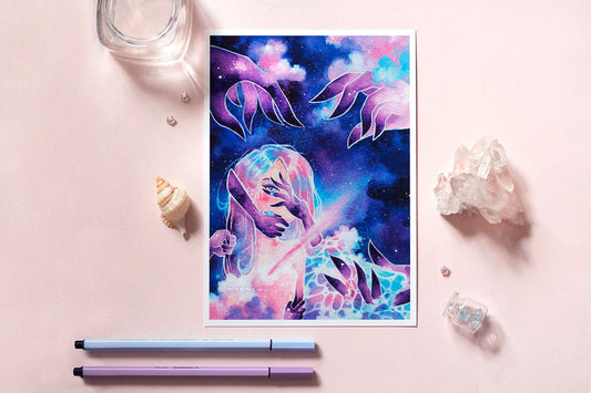 grym, moody emotional art, watercolour art print