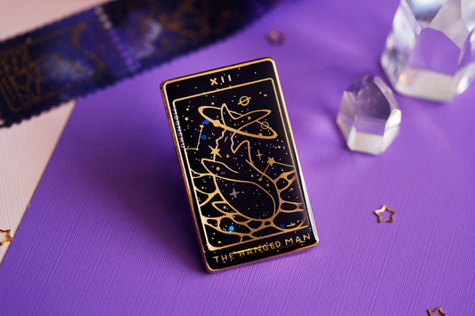XII. hanged man tarot enamel pin