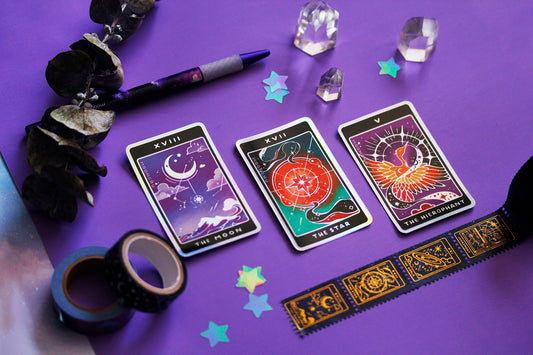 V. hierophant tarot holographic die cut vinyl sticker