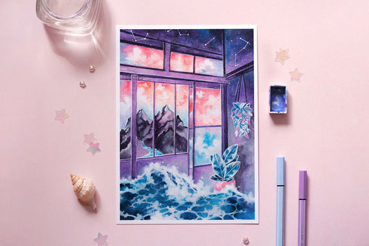 home watercolour art print