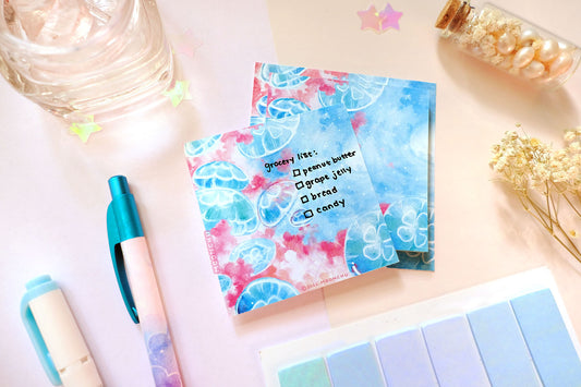 jelly bois memopad, jellyfish notepad, jellyfish stationery