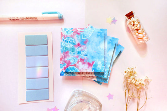 jelly bois memopad, jellyfish notepad, jellyfish stationery