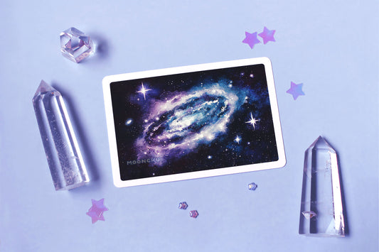 handheld galaxy art, galaxy painting watercolour art print