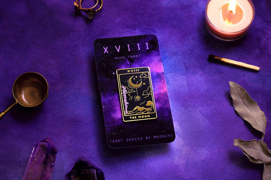 XVIII. moon tarot enamel pin