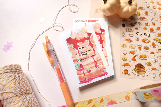 pancake puppy memopad, puppy stationery notepad