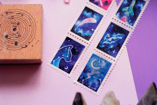 planetary stamp washi tape