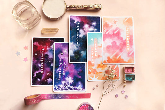 postcards from the aether, space art, mixed media art prints