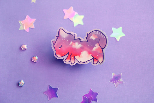 sleepy puppy sticker, vinyl die cut sticker