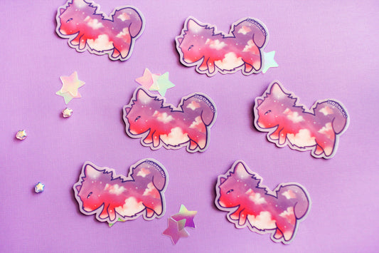 sleepy puppy sticker, vinyl die cut sticker