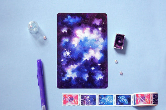 space ghost space cloud art, watercolour art print